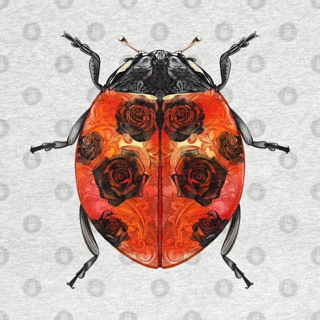 Ladybird Rose Pattern by Marike Korting Art